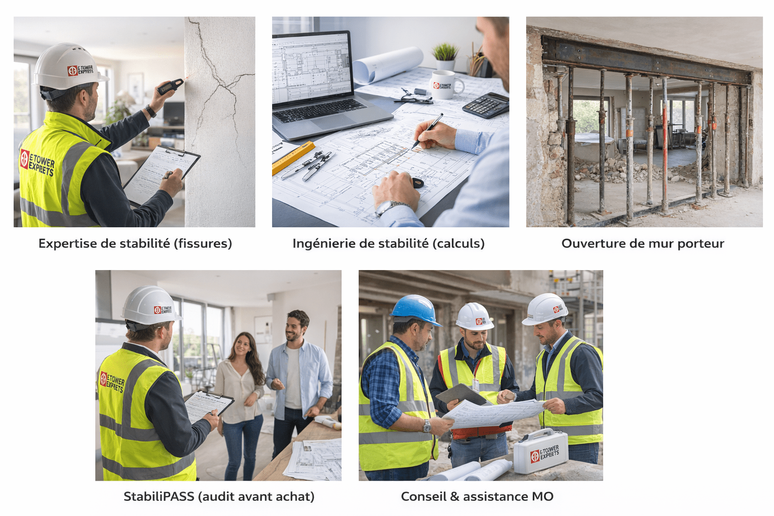 Ingénieur en stabilité bâtiment en Belgique intervenant sur expertise fissures, calculs de structure, mur porteur et suivi de chantier